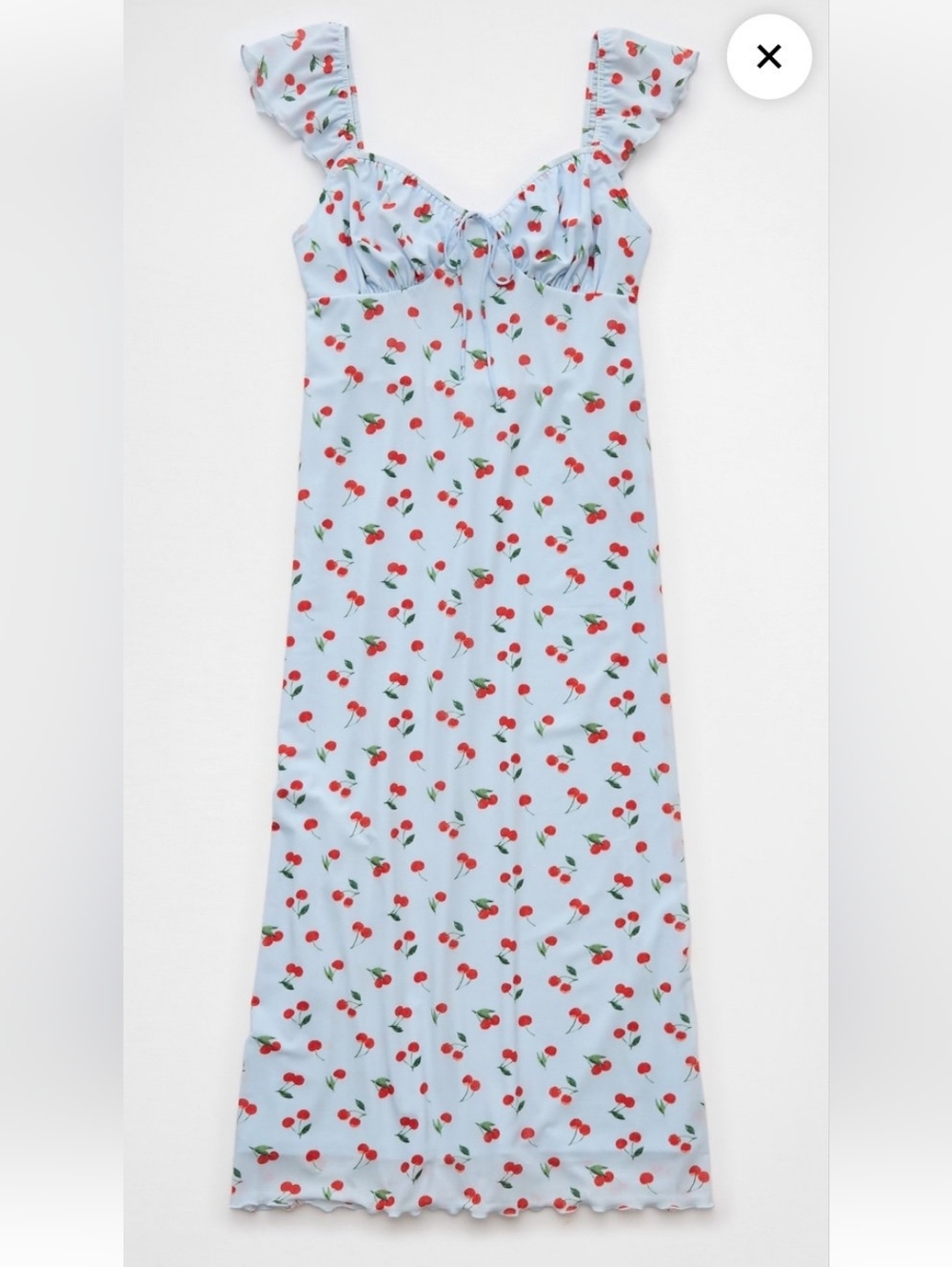 *Like New* American Eagle Women's Medium Cap Sleeve Sweetheart Midi Cherry Dress
